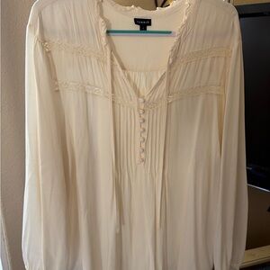 Torrid Cream Blouse with Lace Detail